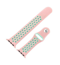 CINTURINO IN SILICONE NERO/VERDE2 38MM 40MM MISURA S MOD. NIKE APPLE WATCH SERIE 2-3-4-5 ALTA QUALITA' CHIUSURA PIN-AND-TUCK