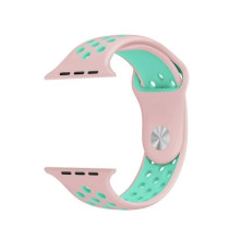 CINTURINO IN SILICONE NERO/VERDE2 38MM 40MM MISURA S MOD. NIKE APPLE WATCH SERIE 2-3-4-5 ALTA QUALITA' CHIUSURA PIN-AND-TUCK