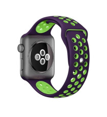 CINTURINO IN SILICONE NERO/VERDE2 38MM 40MM MISURA L MOD. NIKE APPLE WATCH SERIE 2-3-4-5 ALTA QUALITA' CHIUSURA PIN-AND-TUCK
