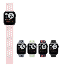 CINTURINO IN SILICONE GRIGIO/NERO 42MM 44MM MISURA S MOD. NIKE APPLE WATCH SERIE 2-3-4-5 ALTA QUALITA' CHIUSURA PIN-AND-TUCK