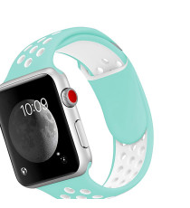 CINTURINO IN SILICONE GRIGIO/NERO 42MM 44MM MISURA S MOD. NIKE APPLE WATCH SERIE 2-3-4-5 ALTA QUALITA' CHIUSURA PIN-AND-TUCK