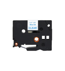 CASSETTA NASTRO TZ-133 TZe-133 COMPATIBILE BROTHER LAMINATO AZZURRO SU TRASPARENTE 12mmX8m TZ133 LAMINATO AZZURRO SU TRASPARENTE