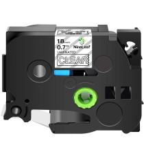CASSETTA NASTRO TZ-141 TZe-141 COMPATIBILE BROTHER LAMINATO NERO SU TRASPARENTE 18mmX8mt TZ141 LAMINATO ALTA QUALITA' 