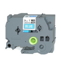 CASSETTA NASTRO TZ-551 TZe-551 COMPATIBILE BROTHER LAMINATO TESTO NERO SU BLU 24mmX8mt TZ551 LAMINATO ALTA QUALITA' 