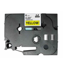 CASSETTA NASTRO TZ-611 COMPATIBILE BROTHER GIALLO 6mmX8m PER Brother Eletronic labelling TZ-611 TZe-611 (NERO SU GIALLO)