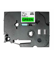 CASSETTA NASTRO TZ-731 TZe-731 LAMINATO COMPATIBILE BROTHER TESTO NERO SU VERDE 12mmX8mt TZ731 LAMINATO ALTA QUALITA'