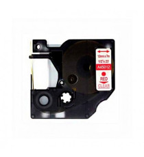 CASSETTA NASTRO D45012 12mmX7m ROSSO SU TRASPARENTE S0720520 COMPATIBILE PER DYMO-500TS Eletronic labelling ETICHETTE 45012