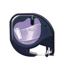 NASTRO DYMO 12mmX4mt 12267 NERO SU TRASPARENTE COMPATIBILE S0721530 IN PLASTICA PER DYMO Letratag 2000,LT100H,QX50