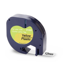 NASTRO DYMO 12mmX4mt 91222 91202 NERO SU GIALLO COMPATIBILE  - BANDA DI PLASTICA - S0721670 PER DYMO Letratag 2000,LT100H,QX50 NASTRO DYMO 12mmX4mt 91222 91202 NERO SU GIALLO COMPATIBILE  - BANDA DI PLASTICA - S0721670 PER DYMO Letratag 2000,LT100H,QX50