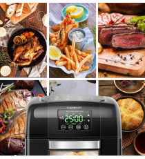 FRIGGITRICE E FORNO AD ARIA DA 10 LITRI - 1650W - TOUCH SCREEN LED - IN ALLUMINIO - DOPPIO CESTELLO - GIRARROSTO AIGOSTAR FRIGGITRICE E FORNO AD ARIA DA 10 LITRI - 1650W - TOUCH SCREEN LED - IN ALLUMINIO - DOPPIO CESTELLO - GIRARROSTO AIGOSTAR