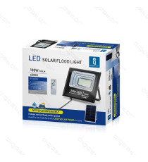 FARO LED CON PANNELLO SOLARE MOD1 100W 1100 LUMEN 6500K LUCE FREDDA IP67 MISURA L310*H260*W80mm POLICRISTALLINO BATTERIA 12 ORE FARO LED CON PANNELLO SOLARE MOD1 100W 1100 LUMEN 6500K LUCE FREDDA IP67 MISURA L310*H260*W80mm POLICRISTALLINO BATTERIA 12 ORE