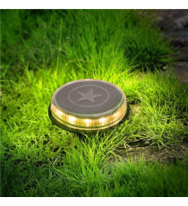 LAMPADA SOLARE DA GIARDINO LED 0,09W 5 LUMEN 3200K LUCE CALDA L121.4*W121.4*H24.5mm - SEGNAPASSI SOLARE IP66 IMPERMEABILE