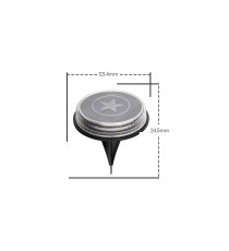 LAMPADA SOLARE DA GIARDINO LED 0,09W 5 LUMEN 3200K LUCE CALDA L121.4*W121.4*H24.5mm - SEGNAPASSI SOLARE IP66 IMPERMEABILE