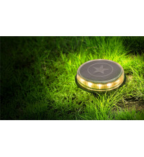 LAMPADA SOLARE DA GIARDINO LED 0,09W 5 LUMEN 3200K LUCE CALDA L121.4*W121.4*H24.5mm - SEGNAPASSI SOLARE IP66 IMPERMEABILE