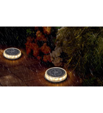 LAMPADA SOLARE DA GIARDINO LED 0,09W 5 LUMEN 3200K LUCE CALDA L121.4*W121.4*H24.5mm - SEGNAPASSI SOLARE IP66 IMPERMEABILE