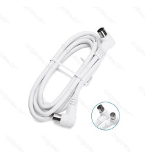 CAVO ANTENNA TV 1,5MT AD ANGOLO RETTO 90 GRADI MASCHIO/FEMMINA BIANCO CERTIFICAZIONE CE - CONNETTORE SPINOTTO AD ANGOLO CAVO ANTENNA TV 1,5MT AD ANGOLO RETTO 90 GRADI MASCHIO/FEMMINA BIANCO CERTIFICAZIONE CE - CONNETTORE SPINOTTO AD ANGOLO