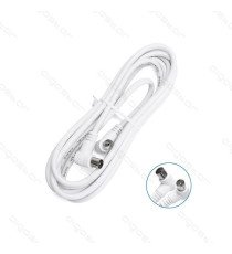 CAVO ANTENNA TV 3MT AD ANGOLO RETTO 90 GRADI MASCHIO/FEMMINA BIANCO CERTIFICAZIONE CE - CONNETTORE SPINOTTO AD ANGOLO CAVO ANTENNA TV 3MT AD ANGOLO RETTO 90 GRADI MASCHIO/FEMMINA BIANCO CERTIFICAZIONE CE - CONNETTORE SPINOTTO AD ANGOLO