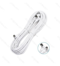 CAVO ANTENNA TV 8MT AD ANGOLO RETTO 90 GRADI MASCHIO/FEMMINA BIANCO CERTIFICAZIONE CE - CONNETTORE SPINOTTO AD ANGOLO CAVO ANTENNA TV 8MT AD ANGOLO RETTO 90 GRADI MASCHIO/FEMMINA BIANCO CERTIFICAZIONE CE - CONNETTORE SPINOTTO AD ANGOLO