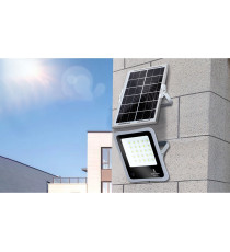 FARO LED CON PANNELLO SOLARE MOD2 300W 2400 LUMEN 6500K LUCE FREDDA IP65 MISURA L285*W352*H43mm MONOCRISTALLINO BATTERIA 12 ORE FARO LED CON PANNELLO SOLARE MOD2 300W 2400 LUMEN 6500K LUCE FREDDA IP65 MISURA L285*W352*H43mm MONOCRISTALLINO BATTERIA 12 ORE