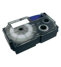 CASSETTA NASTRO XR-12WE CASIO COMPATIBILE 12mmx8mt LABELING BIANCO PER CASIO KL100,KL2000,KL60,KL7000 (NERO SU BIANCO)