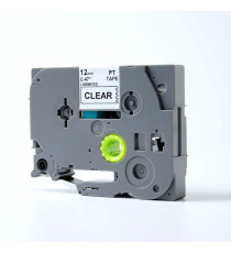 CASSETTA NASTRO TZ-S121 COMPATIBILE BROTHER LAMINATO NERO/TRASPARENTE 9mmX8m TZe-S121 (NERO SU TRASPARENTE) EXTRA STRONG