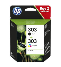 MULTIPACK ORIGINALE HP 3YM92AE 303BK + 303C CARTUCCIA ORIGINALE PER HP ENVY PHOTO 6220 6230 7130 7830 T6N02AE + T6N01AE