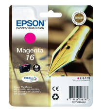 ORIGINALE EPSON T1622 CIANO PER EPSON WF2010W 2510WF 2520NF 2530WF C13T16224010 16 CAPACITA' 5,4ML 165 PAGINE