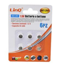 BATTERIE LINQ LR1130 AG10 CONFEZIONE 6PZ BATTERIA PILA BOTTONE 1,5V - CAPACITA' 72mAH ALTA QUALITA' BATTERIE LINQ LR1130 AG10 CONFEZIONE 6PZ BATTERIA PILA BOTTONE 1,5V - CAPACITA' 72mAH ALTA QUALITA'
