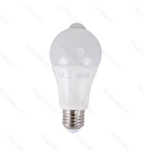 LAMPADINA LED A5 A60 12W CON SENSORE ATTACCO E27 - 1000 LUMEN - 6500K LUCE FREDDA - GRANDE ANGOLO 280 MISURA D60*H125mm CRI80Ra LAMPADINA LED A5 A60 12W CON SENSORE ATTACCO E27 - 1000 LUMEN - 6500K LUCE FREDDA - GRANDE ANGOLO 280 MISURA D60*H125mm CRI80Ra