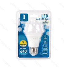 LAMPADINA LED A5 A60 7W ATTACCO E27 - 560 LUMEN - 3000K LUCE CALDA - GRANDE ANGOLO 280 GRADI MISURA D60*H110mm CRI80Ra LAMPADINA LED A5 A60 7W ATTACCO E27 - 560 LUMEN - 3000K LUCE CALDA - GRANDE ANGOLO 280 GRADI MISURA D60*H110mm CRI80Ra