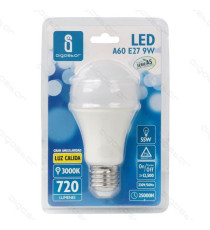 LAMPADINA LED A5 A60 9W ATTACCO E27 - 765 LUMEN - 4000K LUCE NATURALE - GRANDE ANGOLO 280 GRADI MISURA D60*H112mm CRI80Ra LAMPADINA LED A5 A60 9W ATTACCO E27 - 765 LUMEN - 4000K LUCE NATURALE - GRANDE ANGOLO 280 GRADI MISURA D60*H112mm CRI80Ra