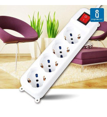 MULTIPRESA CIABATTA ELETTRICA SCHUKO 4 POSTI CON INTERRUTTORE GENERALE CAVO DA 1,5 METRI SPINA 16A 250V 2500W PROTEZIONE BAMBINI