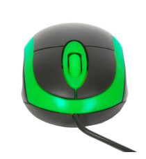 MOUSE OMEGA OTTICO NERO CON LINEE ROSSE OM06VR CON CAVO USB 125CM - 800DPI - 2 TASTI + ROTELLA SCROLLER - DESIGN SIMMETRICO