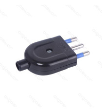 SPINA PIATTA 16A 250V NERA - TIPO ITALIANA - COSTRUITA CON MATERIALI DI ALTA QUALITA' - CERTIFICAZIONE CE SPINA PIATTA 16A 250V NERA - TIPO ITALIANA - COSTRUITA CON MATERIALI DI ALTA QUALITA' - CERTIFICAZIONE CE