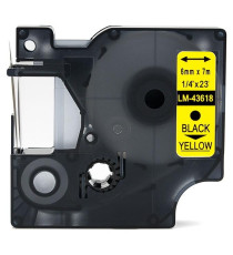 CASSETTA NASTRO D43618 6mmX7m GIALLO COMPATIBILE PER DYMO-500TS Eletronic labelling ETICHETTE  D43618 S0720790