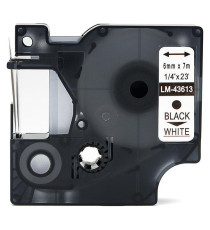CASSETTA NASTRO D43613 6mmX7m BIANCO COMPATIBILE PER DYMO-500TS Eletronic labelling ETICHETTE  D43613 S0720780