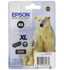 ORIGINALE EPSON T2611 NERA PHOTO C13T26114010 EPSON EXPRESSION PREMIUM XP600 XP605 XP700 XP800 26 CAPACITA' 4.7ML 200 PAGINE