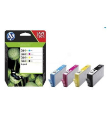 KIT ORIGINALE HP 364 NERO + COLORE STANDARD N9J73AE HP 5380,6380,5460,8550,5324 364BK 364C 364M 364Y