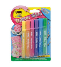 BLISTER 6 COLORI GLITTER 10ML GLITTER GLUE SHINY COLOURS BLISTER 6 COLORI GLITTER 10ML GLITTER GLUE SHINY COLOURS