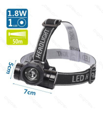 TORCIA LAMPADA LED DA TESTA FRONTALE BLACK 1 LED - 80LM - 1,8W LUCE BIANCA 6500K - DISTANZA 50MT - IPX3 MISURA L70*W70*H55mm TORCIA LAMPADA LED DA TESTA FRONTALE BLACK 1 LED - 80LM - 1,8W LUCE BIANCA 6500K - DISTANZA 50MT - IPX3 MISURA L70*W70*H55mm
