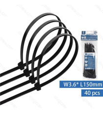 FASCETTA FERMACAVO IN NYLON 3,6mmX150mm BIANCA - CONFEZIONE DA 40 PEZZI - NYLON 66 - FASCETTE FERMACAVI FASCETTA FERMACAVO IN NYLON 3,6mmX150mm BIANCA - CONFEZIONE DA 40 PEZZI - NYLON 66 - FASCETTE FERMACAVI
