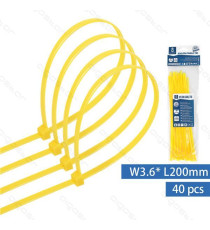 FASCETTA FERMACAVO IN NYLON 3,6mmX150mm GIALLA - CONFEZIONE DA 40 PEZZI - NYLON 66 - FASCETTE FERMACAVI FASCETTA FERMACAVO IN NYLON 3,6mmX150mm GIALLA - CONFEZIONE DA 40 PEZZI - NYLON 66 - FASCETTE FERMACAVI