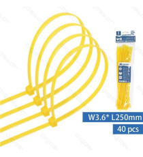 FASCETTA FERMACAVO IN NYLON 3,6mmX200mm GIALLA - CONFEZIONE DA 40 PEZZI - NYLON 66 - FASCETTE FERMACAVI FASCETTA FERMACAVO IN NYLON 3,6mmX200mm GIALLA - CONFEZIONE DA 40 PEZZI - NYLON 66 - FASCETTE FERMACAVI