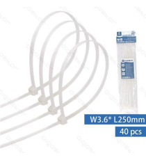 FASCETTA FERMACAVO IN NYLON 3,6mmX250mm GIALLA - CONFEZIONE DA 40 PEZZI - NYLON 66 - FASCETTE FERMACAVI FASCETTA FERMACAVO IN NYLON 3,6mmX250mm GIALLA - CONFEZIONE DA 40 PEZZI - NYLON 66 - FASCETTE FERMACAVI