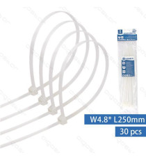 FASCETTA FERMACAVO IN NYLON 4,8mmX250mm GIALLA - CONFEZIONE DA 30 PEZZI - NYLON 66 - FASCETTE FERMACAVI FASCETTA FERMACAVO IN NYLON 4,8mmX250mm GIALLA - CONFEZIONE DA 30 PEZZI - NYLON 66 - FASCETTE FERMACAVI