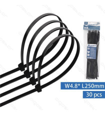 FASCETTA FERMACAVO IN NYLON 4,8mmX250mm BIANCA - CONFEZIONE DA 30 PEZZI - NYLON 66 - FASCETTE FERMACAVI FASCETTA FERMACAVO IN NYLON 4,8mmX250mm BIANCA - CONFEZIONE DA 30 PEZZI - NYLON 66 - FASCETTE FERMACAVI