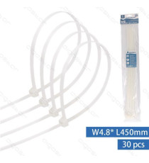 FASCETTA FERMACAVO IN NYLON 4,8mmX450mm GIALLA - CONFEZIONE DA 30 PEZZI - NYLON 66 - FASCETTE FERMACAVI FASCETTA FERMACAVO IN NYLON 4,8mmX450mm GIALLA - CONFEZIONE DA 30 PEZZI - NYLON 66 - FASCETTE FERMACAVI