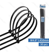 FASCETTA FERMACAVO IN NYLON 4,8mmX450mm BIANCA - CONFEZIONE DA 30 PEZZI - NYLON 66 - FASCETTE FERMACAVI FASCETTA FERMACAVO IN NYLON 4,8mmX450mm BIANCA - CONFEZIONE DA 30 PEZZI - NYLON 66 - FASCETTE FERMACAVI