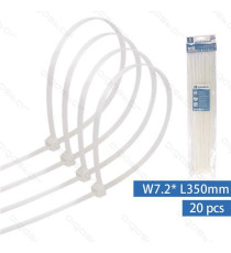 FASCETTA FERMACAVO IN NYLON 7,2mmX350mm GIALLA - CONFEZIONE DA 20 PEZZI - NYLON 66 - FASCETTE FERMACAVI FASCETTA FERMACAVO IN NYLON 7,2mmX350mm GIALLA - CONFEZIONE DA 20 PEZZI - NYLON 66 - FASCETTE FERMACAVI