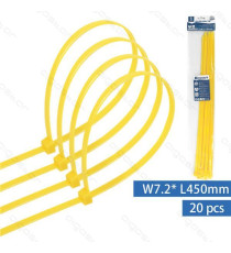 FASCETTA FERMACAVO IN NYLON 7,2mmX350mm GIALLA - CONFEZIONE DA 20 PEZZI - NYLON 66 - FASCETTE FERMACAVI FASCETTA FERMACAVO IN NYLON 7,2mmX350mm GIALLA - CONFEZIONE DA 20 PEZZI - NYLON 66 - FASCETTE FERMACAVI